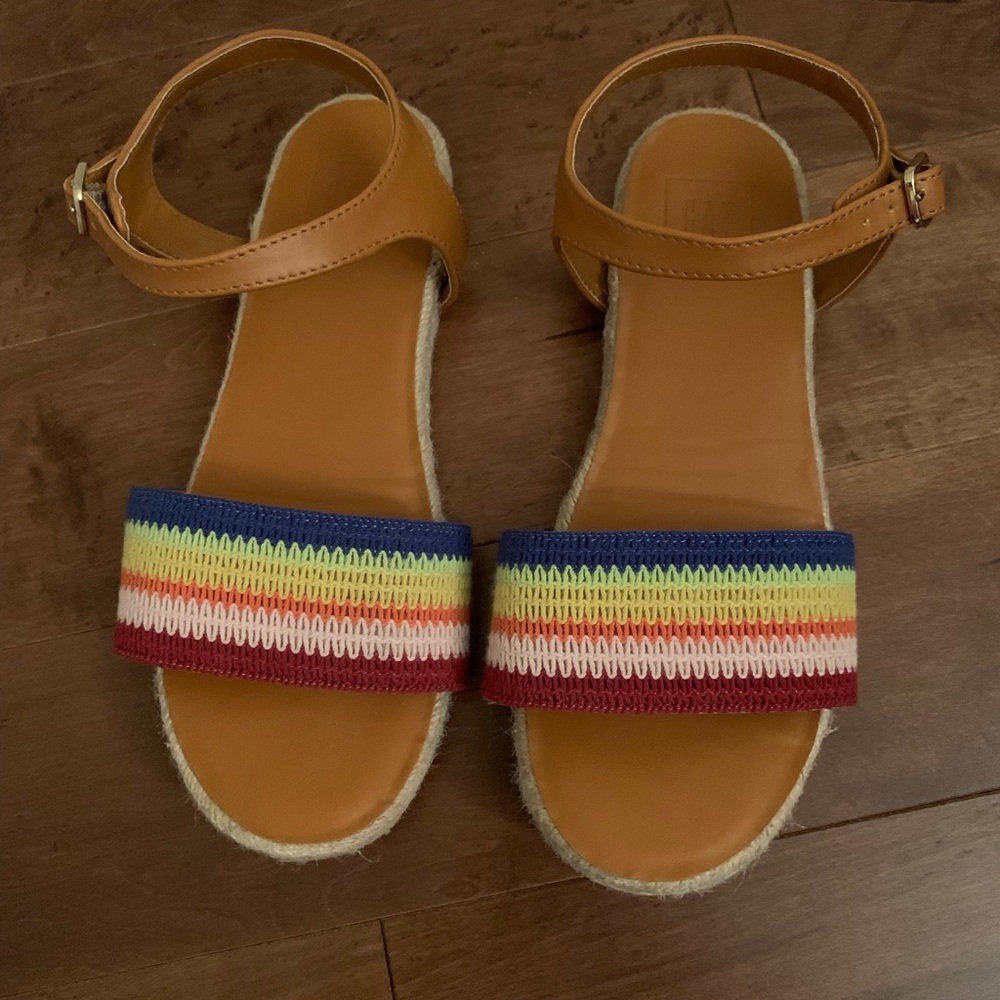 Gap Rainbow Espadrille Sandals Multicolor Casual Girls Size 4
